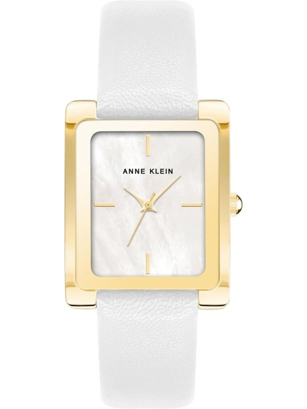 Anne Klein Women's White Gold Leather Strap Analog Quartz Solid Luxury Watch